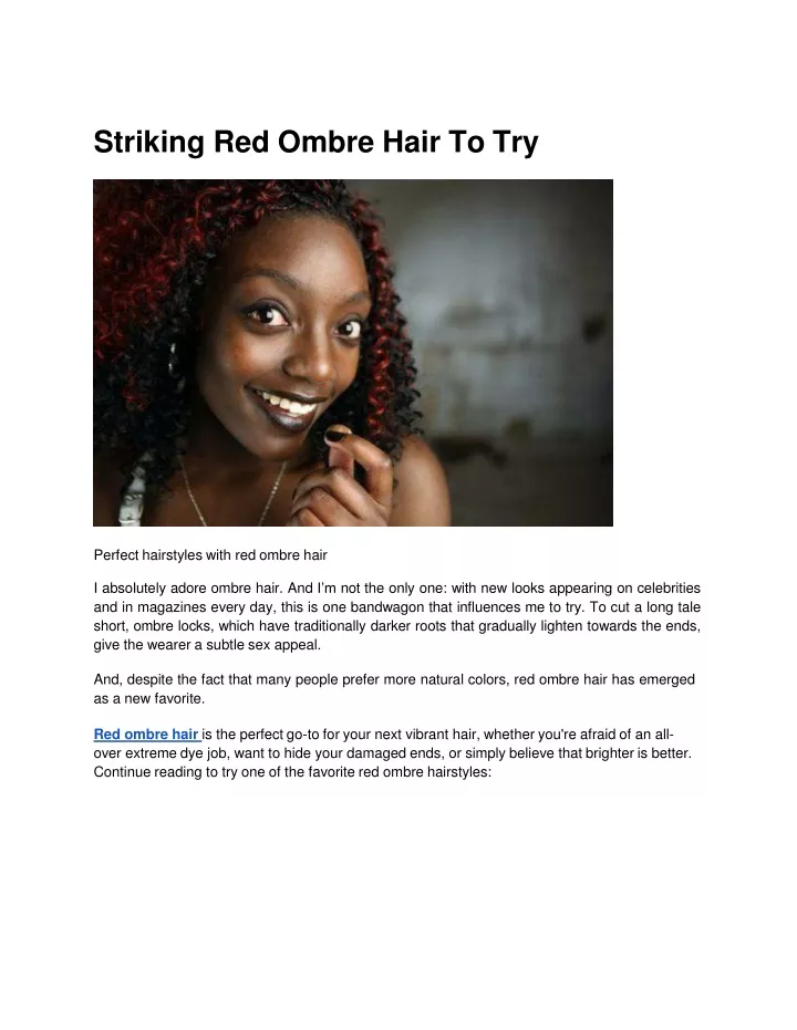 striking red ombre hair to try