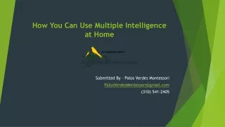 how you can use multiple intelligence at home