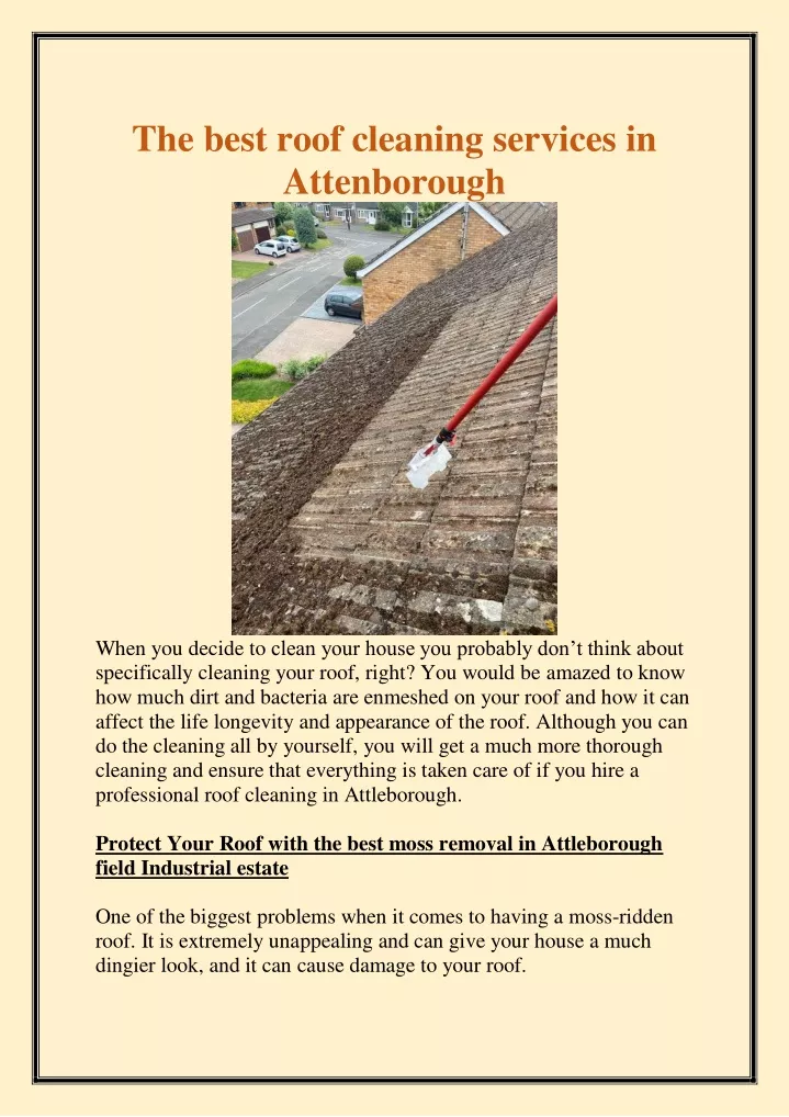 the best roof cleaning services in attenborough
