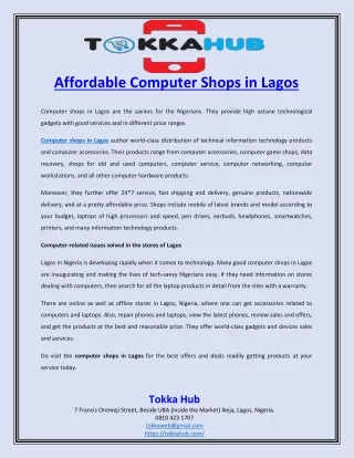 Affordable Computer Shops in Lagos