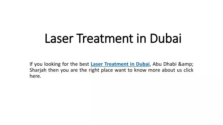 laser treatment in dubai