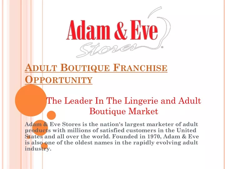adult boutique franchise opportunity