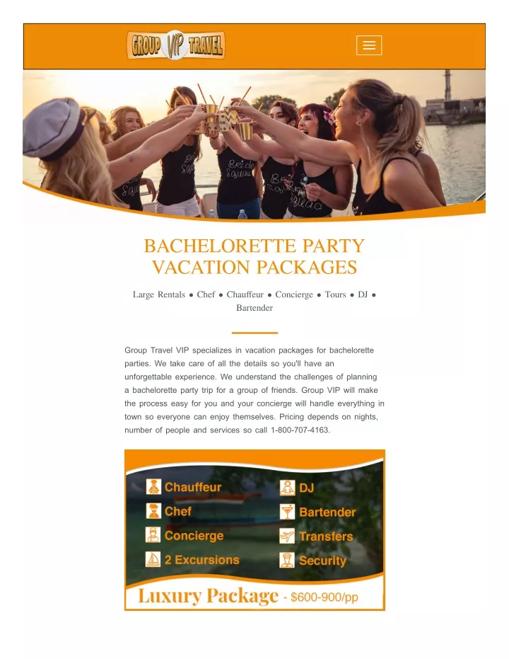 bachelorette party vacation packages