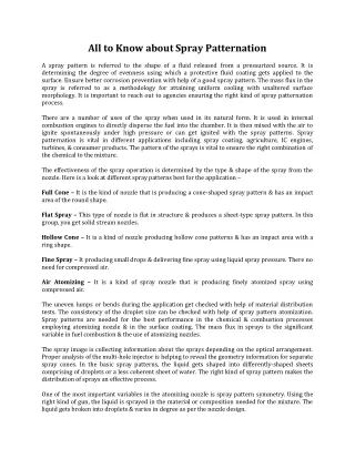 all to know about spray patternation