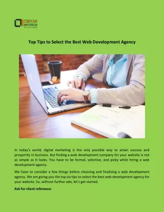 top tips to select the best web development agency