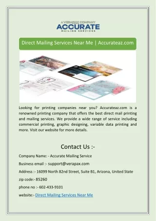 Direct Mailing Services Near Me | Accurateaz.com