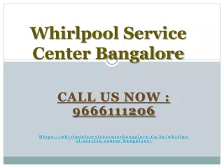 Whirlpool Service Center Bangalore