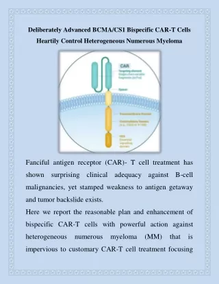 Deliberately Advanced BCMA