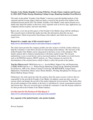 foundry coke market rapidly growing with