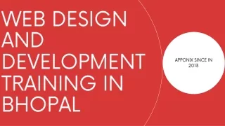 Web Design and Development Training in Bhopal
