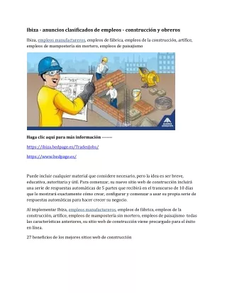 Ibiza - anuncios clasificados de empleos - construcción y obreros-converted