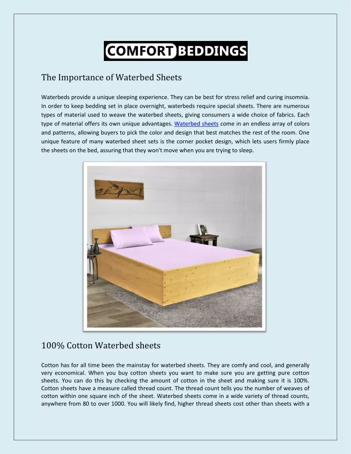 the importance of waterbed sheets waterbeds