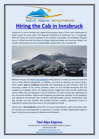 Hiring the Cab in Innsbruck