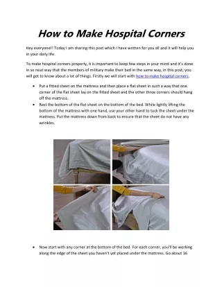 how to make hospital corners