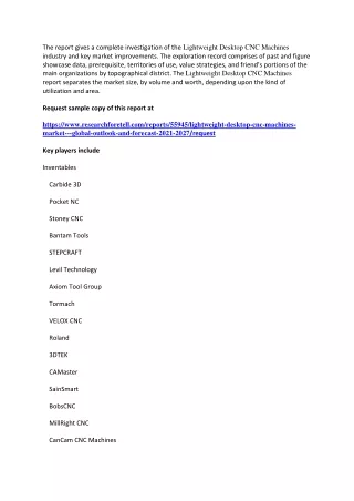 Lightweight Desktop CNC Machines Market
