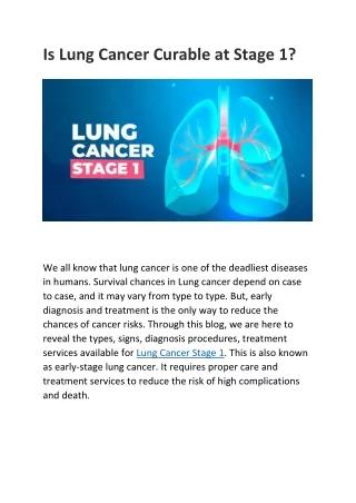 Lung Cancer Stage 1