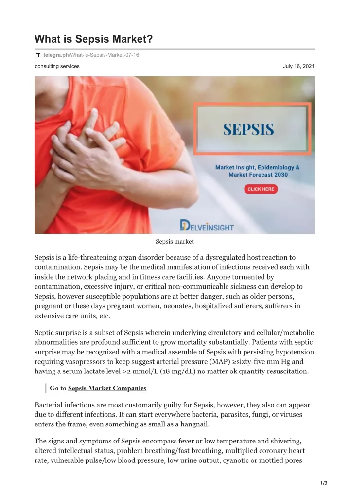 what is sepsis market