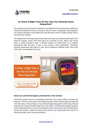 Is There A Right Time Of The Year For Infrared Home Inspection?