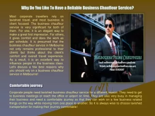 Why Do You Like To Have a Reliable Business Chauffeur Service?