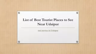 List of Best Tourist Places to See Near Udaipur