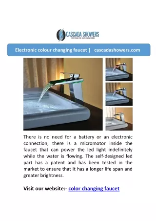 electronic colour changing faucet cascadashowers