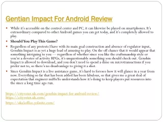 Genshin Impact For Android Review