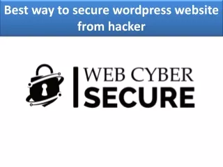 best way to secure wordpress website from hacker