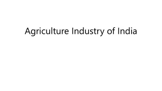 Agriculture Industry of India