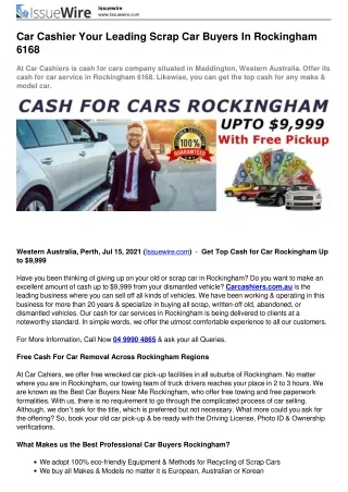 Car Cashier Your Leading Scrap Car Buyers In Rockingham