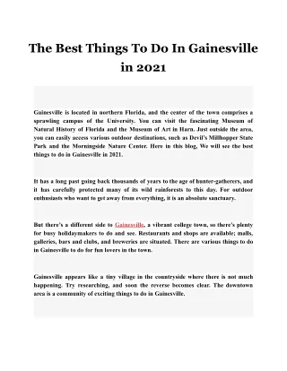 the best things to do in gainesville in 2021
