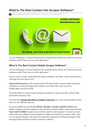 what is the best contact info scraper software