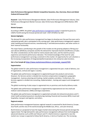 sales performance management market competitive