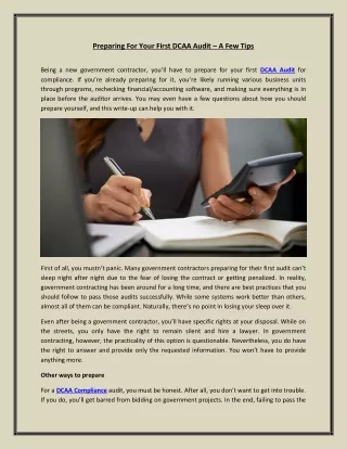 preparing for your first dcaa audit a few tips