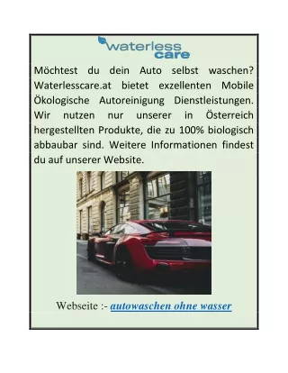 Autoinnenreinigen ohne wasserer   waterlesscare.at