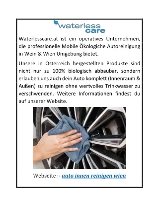 Autoinnenreinigen Wien     waterlesscare.at