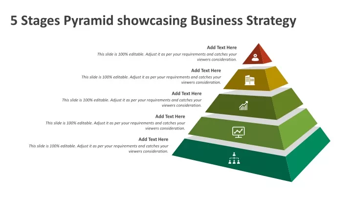 5 stages pyramid showcasing business strategy