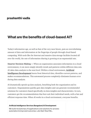 What are the benefits of cloud-based AI