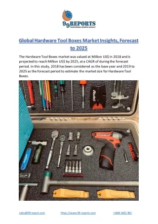 Global Hardware Tool Boxes Market Insights, Forecast to 2025