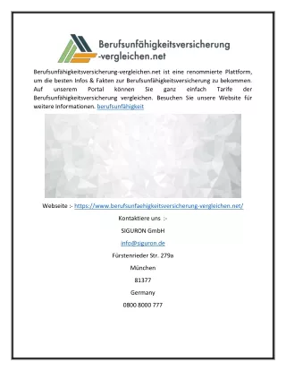 berufsunf higkeitsversicherung vergleichen