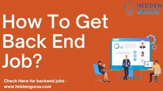 Back End Developer Jobs By Hidden Gurus