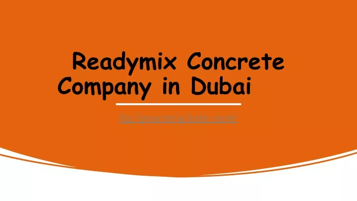 readymix concrete company in dubai