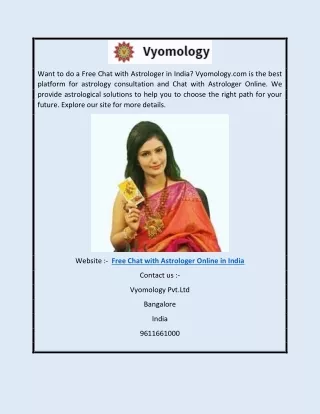 Free Chat With Astrologer Online in India | Vyomology.com