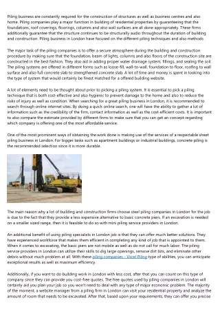 15 Reasons Why You Shouldn't Ignore piling company
