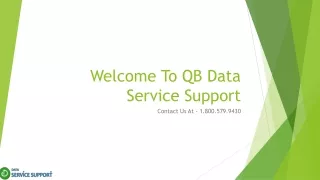 welcome to qb data service support