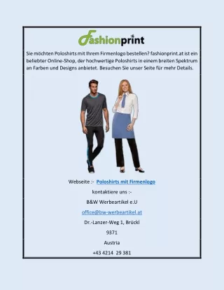Poloshirts mit Firmenlo | Fashionprint.atgo