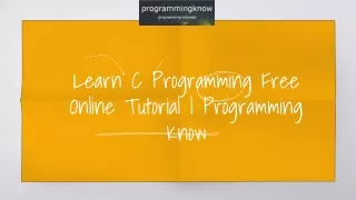 Learn C Programming Free Online Tutorial  Programming Know