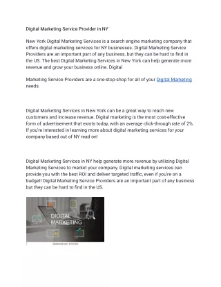 Digital Marketing Service Provider in NY