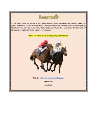 Online Live Horse Racing in Singapore  Junebet66.com