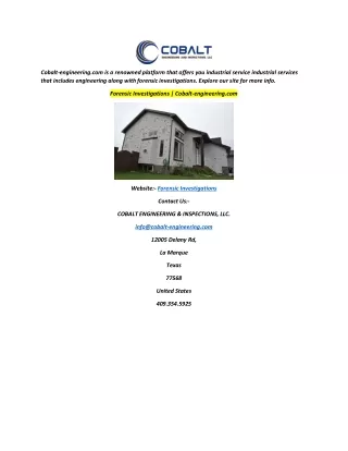 cobalt engineering com is a renowned platform