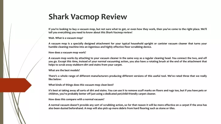 shark vacmop review